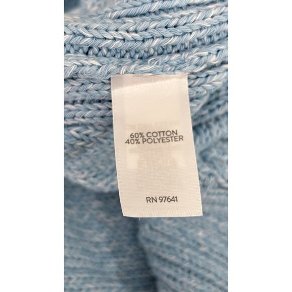 J Jill Crew Neck Knit Sweater Pullover Womens Size Small Mineral Blue White New - Picture 15 of 16